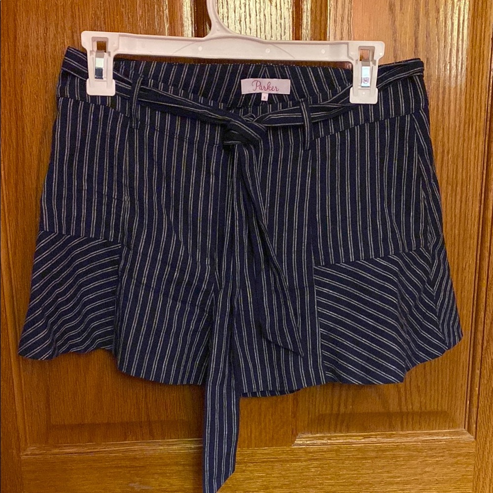 Parker Navy Striped Women Shorts